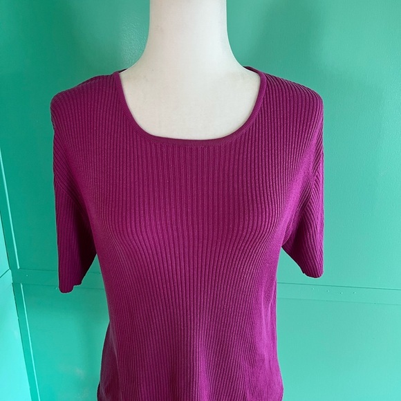 Joseph A. Silk twin sweater set.Raspberry color - Picture 2 of 5